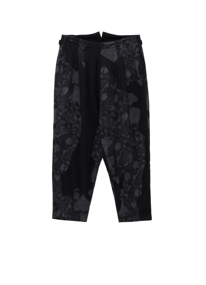 BATIK PATTERN 3-TUCK PANTS WITH FLAPS