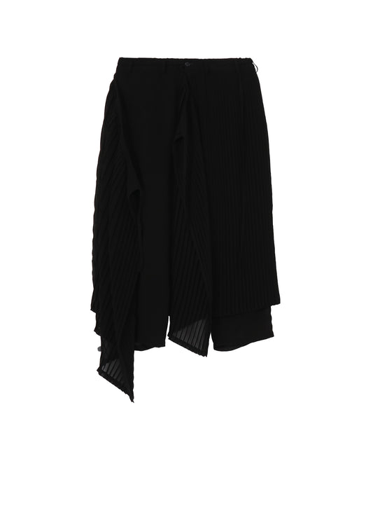 BLACK CHIFFON PLEATS SKIRT PANTS