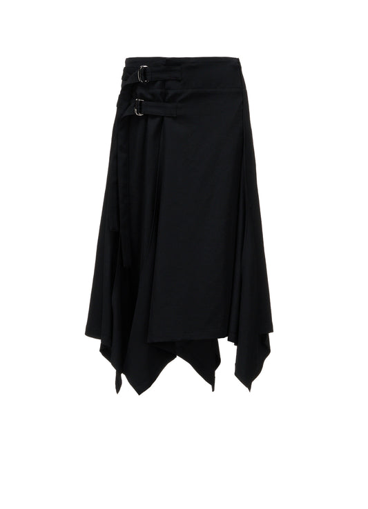WOOL GABARDINE WRAP SKIRT