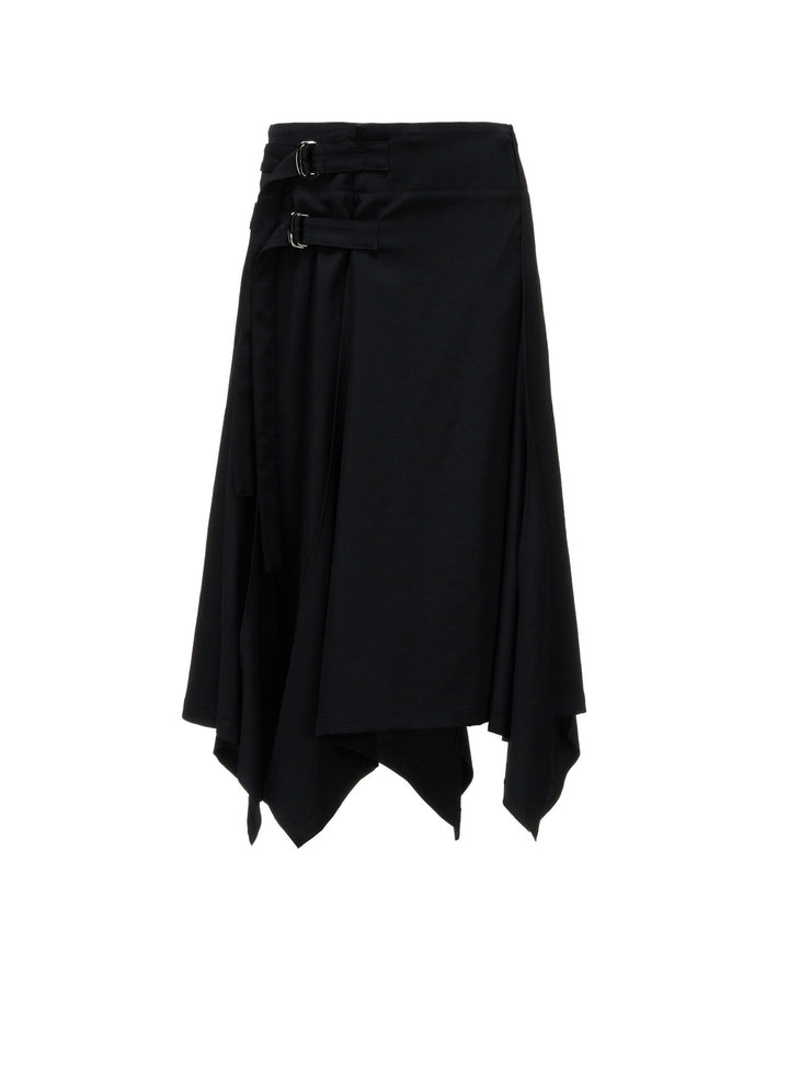 WOOL GABARDINE WRAP SKIRT