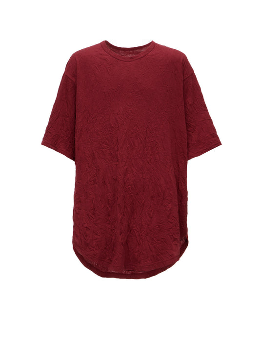CATCH WASHER WRINKLE JERSEY ROUND HEM JUMBO SHORT SLEEVED T