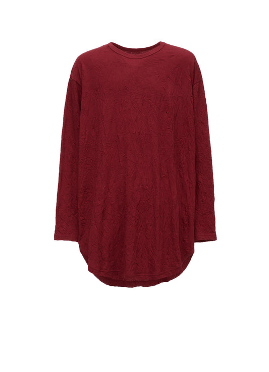 CATCH WASHER WRINKLE JERSEY ROUND HEM JUMBO LONG SLEEVED T
