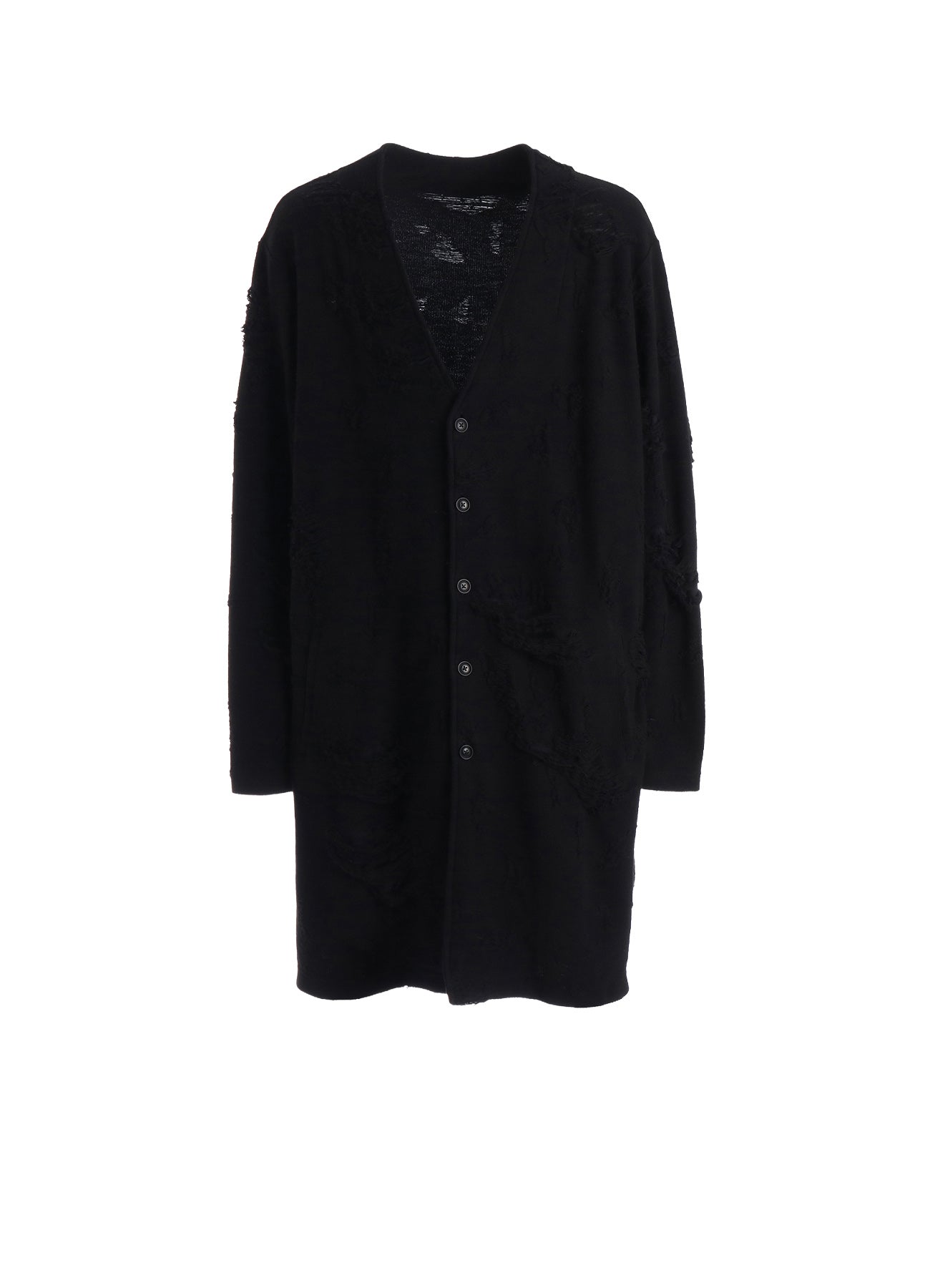 DAMAGE JACQUARD FRENCH TERRY V-NECK LONG CARDIGAN – THE SHOP YOHJI