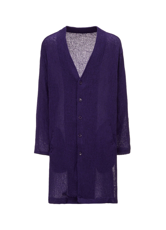 SPIDER WEB KNIT V-NECK LONG CARDIGAN