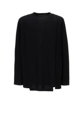 COTTON JERSEY CUT-OFF LONG SLEEVED T