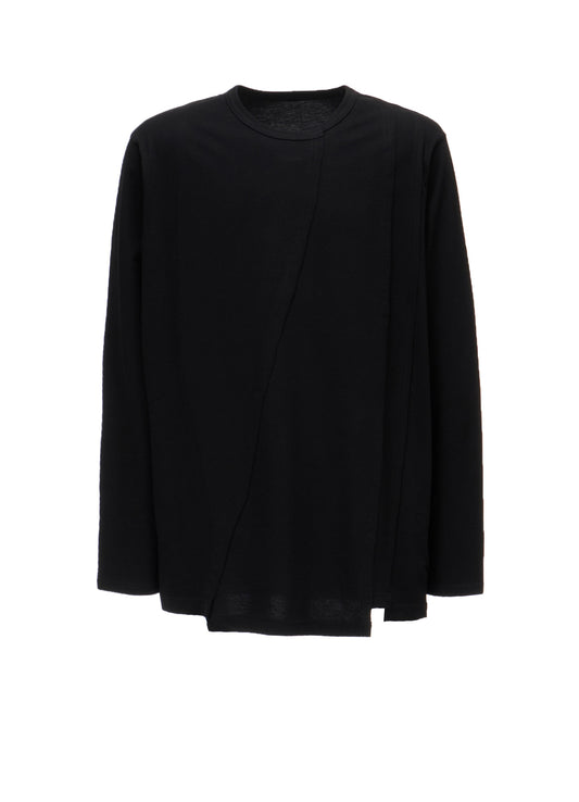 COTTON JERSEY CUT-OFF LONG SLEEVED T