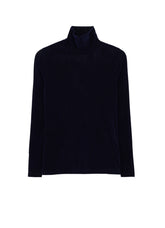 FLOCKED STRIPE HIGH-NECK TULLE