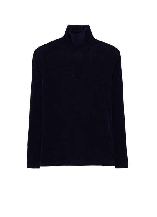 FLOCKED STRIPE HIGH-NECK TULLE