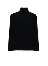 FLOCKED STRIPE HIGH-NECK TULLE