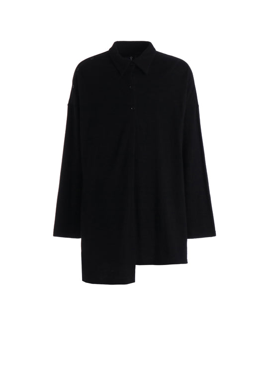 AIRY FEATHERY RIGHT-SIDE DRAPE SHIRT