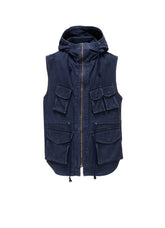 SULFUR DYED BACK SATIN HOODED OUTPOCKET JACKET