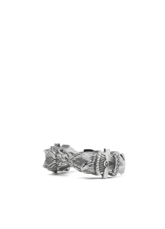 TWIN WOLF DAGGER RING