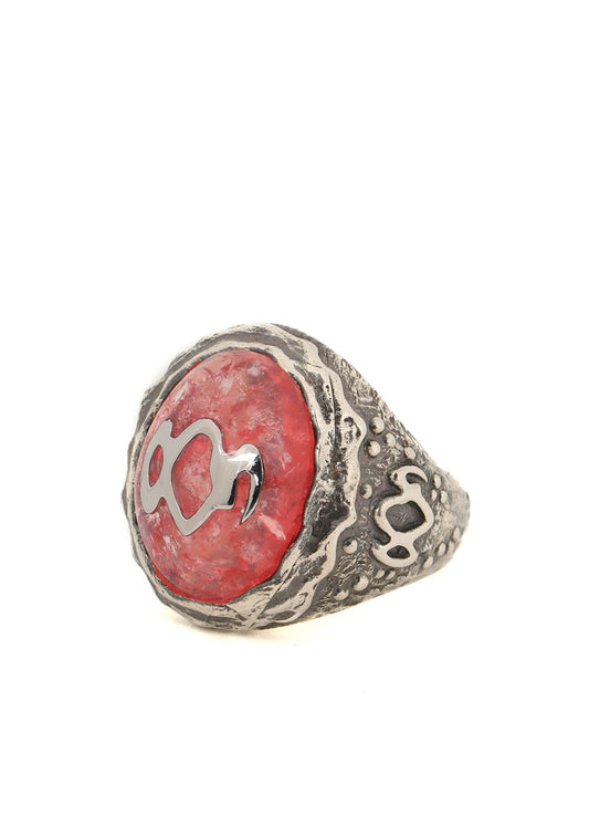 SILVER 950 GOTHIC OVAL RING UV