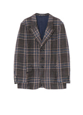 INDIAN PLAID PEAK LAPEL JACKET