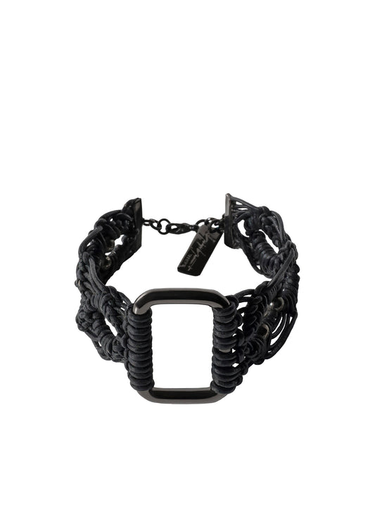 COW LEATHER/BRASS GM HARD KNOT BRACELET