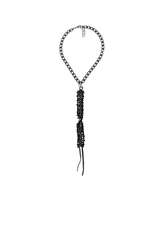 BRASS COW LEATHER BKNI KNOTTED NECKLACE 1