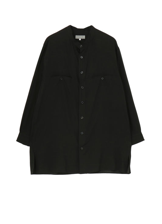 CELLULOSE LAWN STAND COLLAR BLOUSE