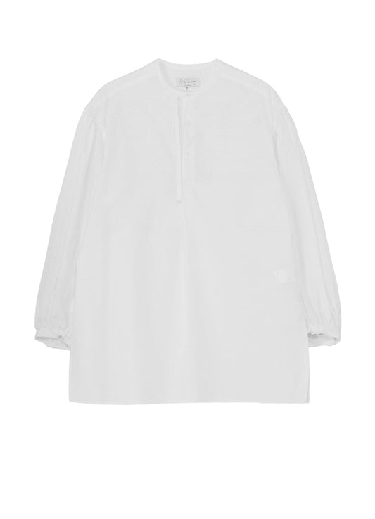 COTTON BROAD GATHER SLEEVE STAND BLOUSE