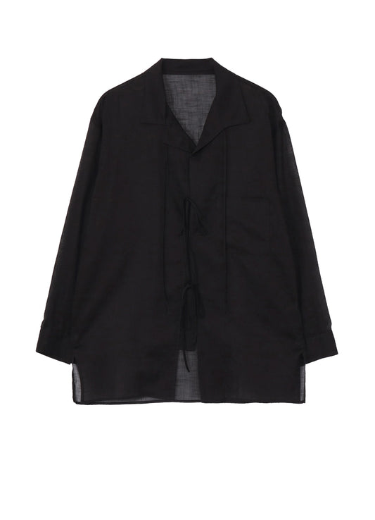 COTTON/LINEN SLAB LAWN RIBBON BLOUSE