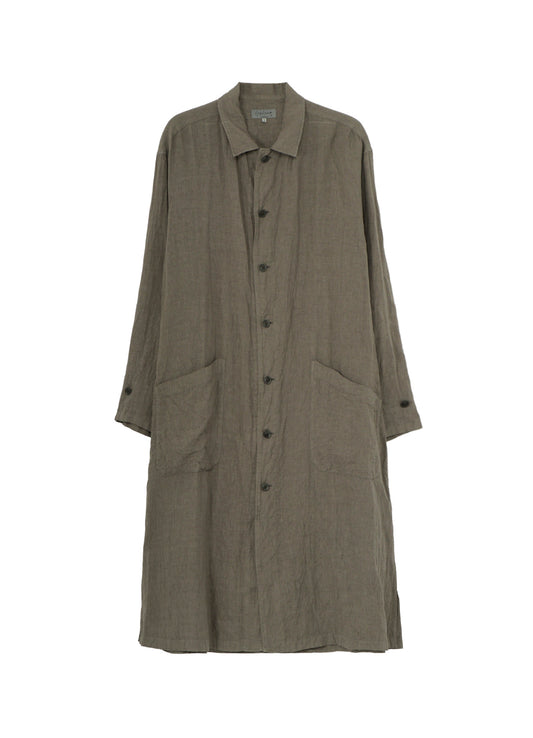 GARMENT-DYED LINEN SHIRT COAT