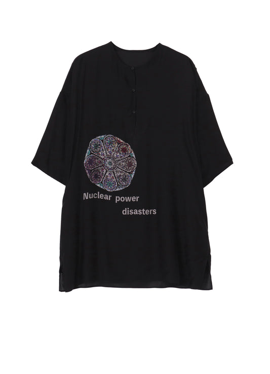 STAINED GLASS GUESSETED SHORT SLEEVE BLOUSE