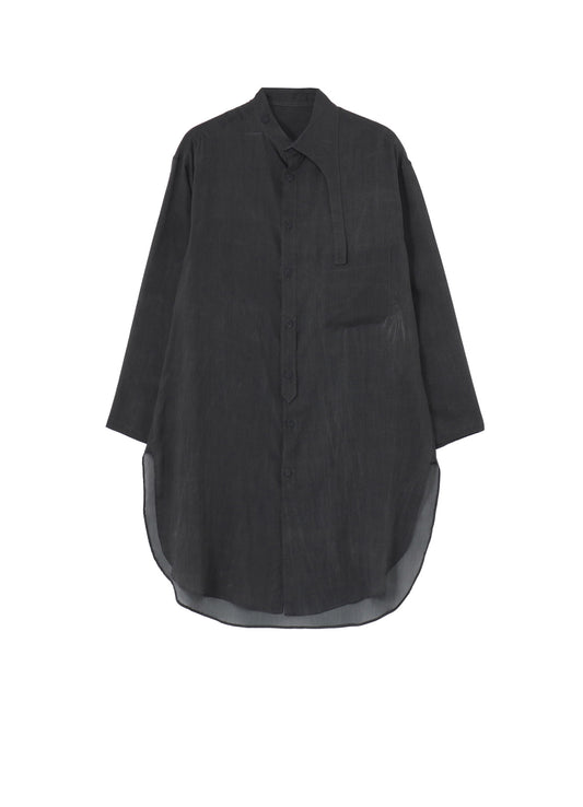 PIGMENT COATING WASH ASYMMETRIC LONG BLOUSE