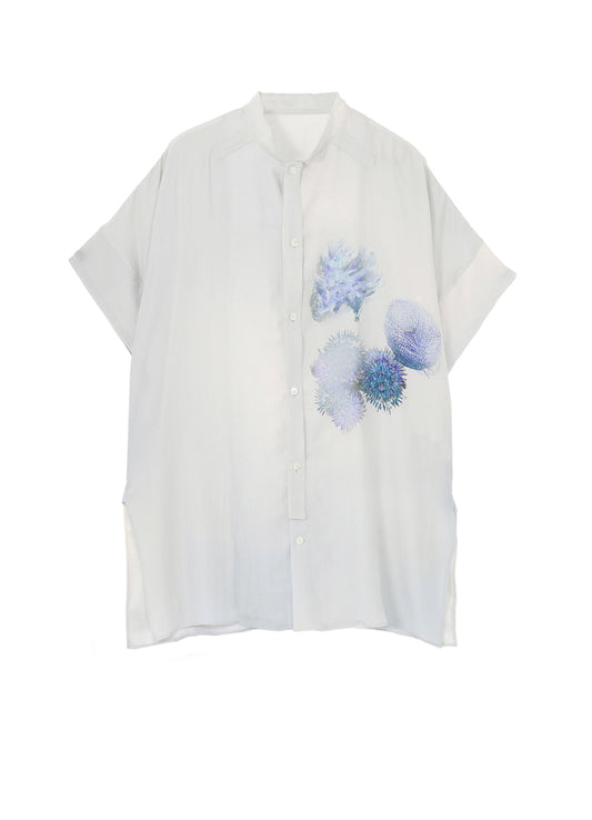 <PIECE UNIQUE>CORAL FRONT TAB ATTACHED BLOUSE