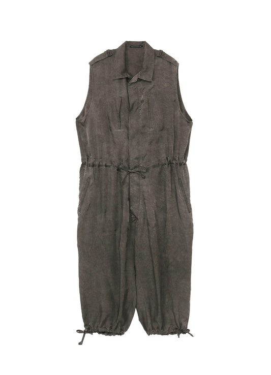 INK DYED WRINKLE CUPRO MESSAGE OVERALLS