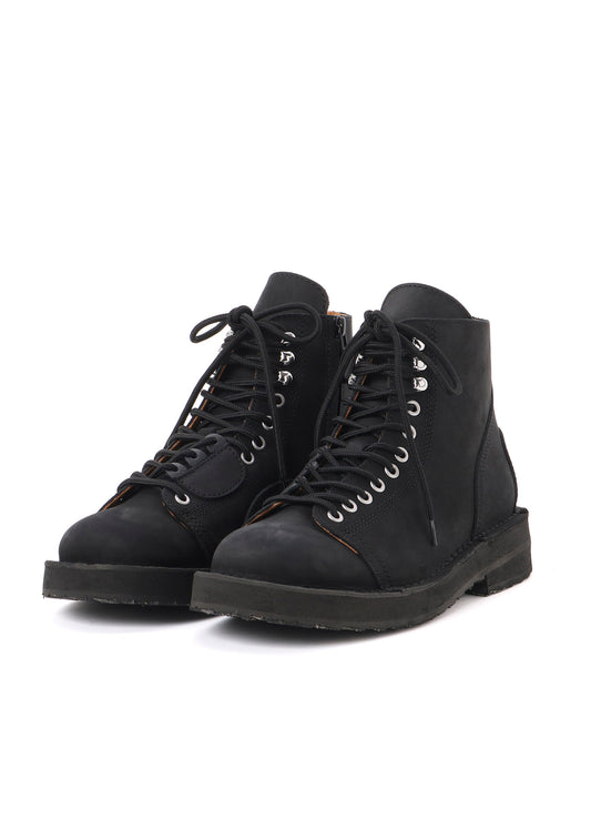 MAT SMOOTH LEATHER ZIP BIKER BOOTS