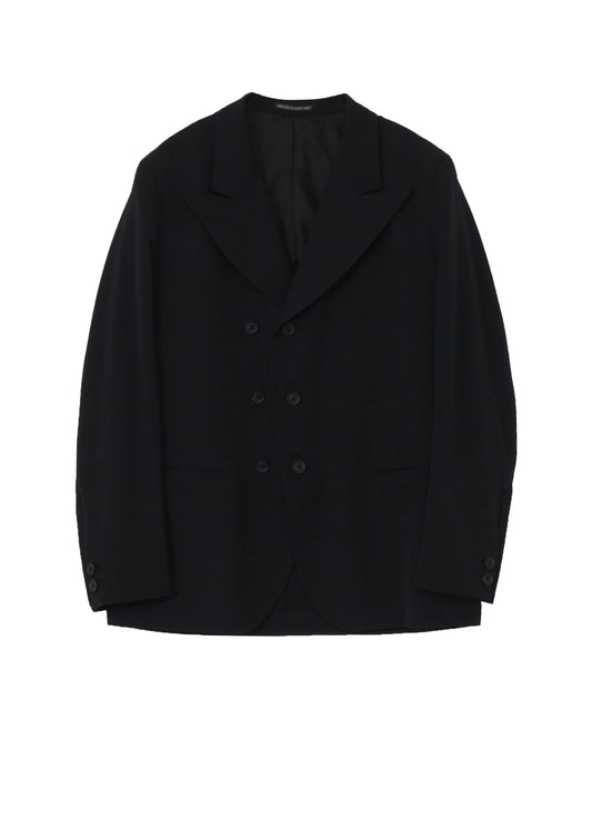 WOOL GABARDINE PEAKED LAPEL JACKET