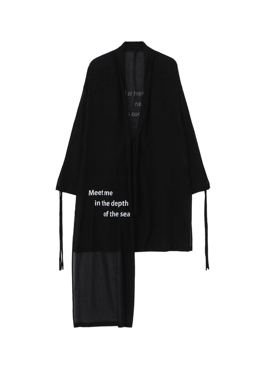 COTTON CIFFON MESSAGE PRINTED SCARF JACKET