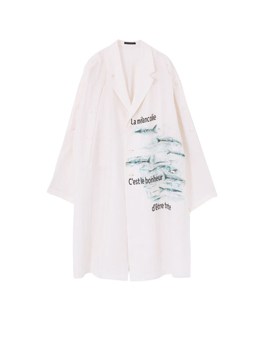 SAKANA MESSAGE PRINTED LONG JACKET