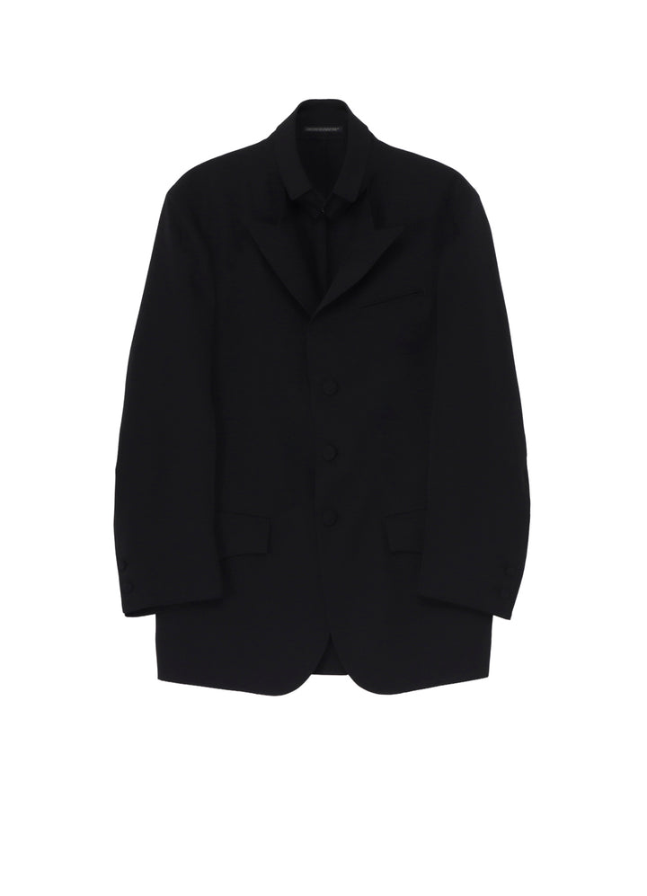 WOOL GABARDINE OPENED SLEEVE JACKET