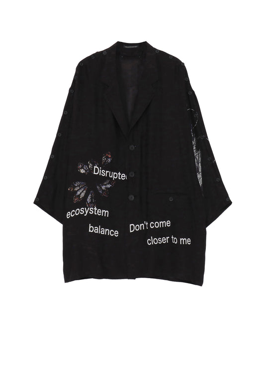 MARINE LIFE PRINTED BUTTON OPENED STAND JACKET