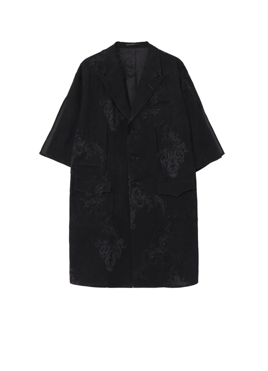 JACQUARD PATTERN SLIT DESIGN JACKET