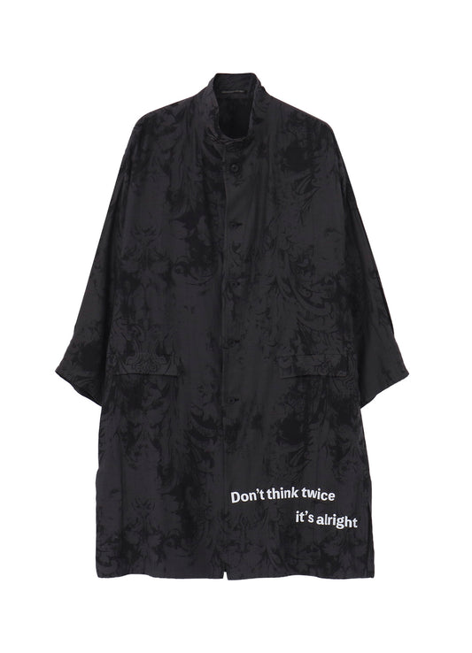 JACQUARD PATTERN MESSAGE PRINTED STAND JACKET