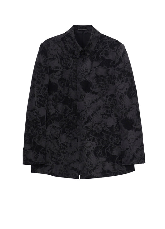 WOOL GABARDINE FLORAL DISCHARGE-DYED 5BS JACKET