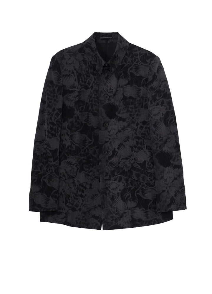 WOOL GABARDINE FLORAL DISCHARGE-DYED 5BS JACKET