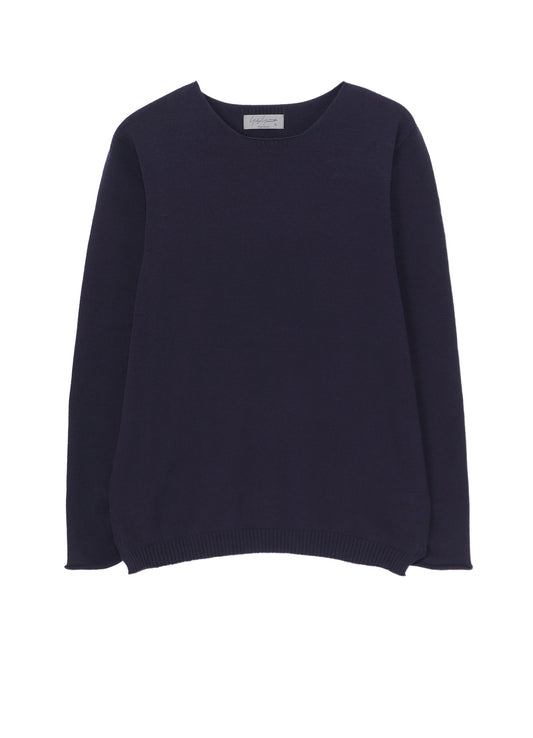 COTTON CASHMERE ROUND NECK PO KNIT