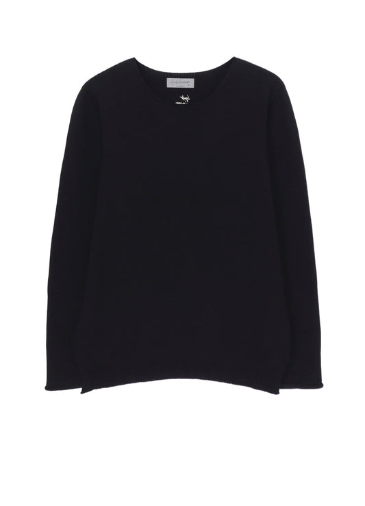COTTON CASHMERE ROUND NECK PO KNIT