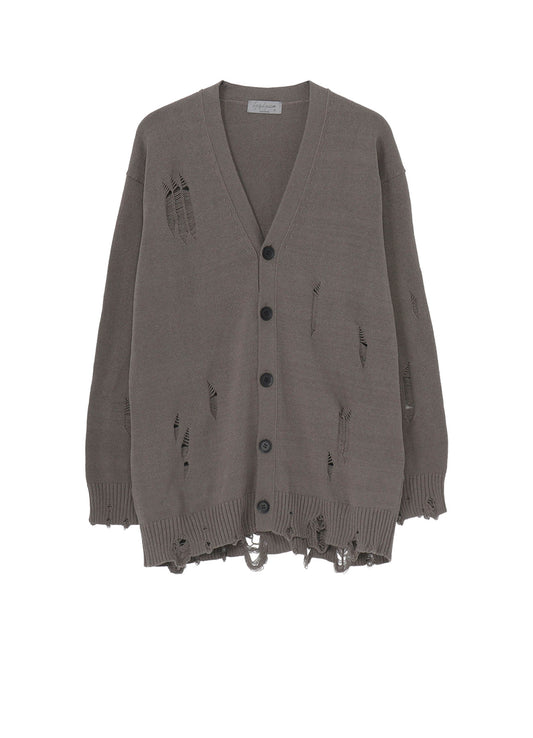 7G 1PLY PLAIN STITCH DROP NEEDLE V NECK CARDIGAN