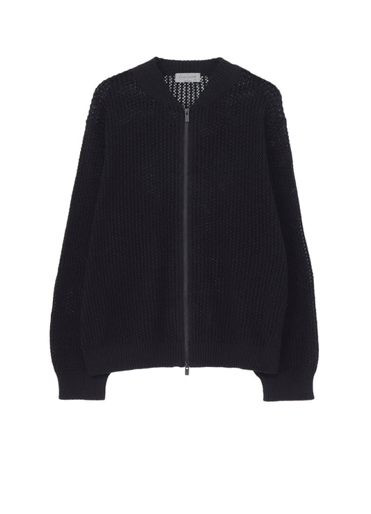 7G 1PLY OPENWORK ZIP BLOUSON