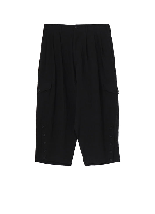 LINEN CLOTH ADJUSTABLE HEM PANTS