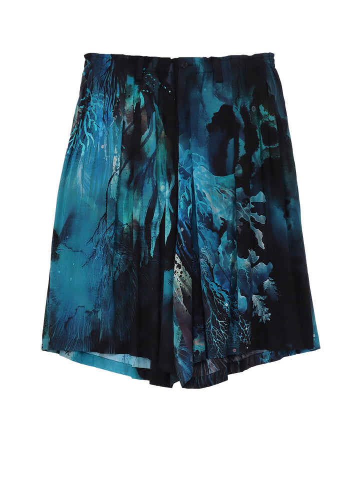 SEA PRINTED SILK PANTS