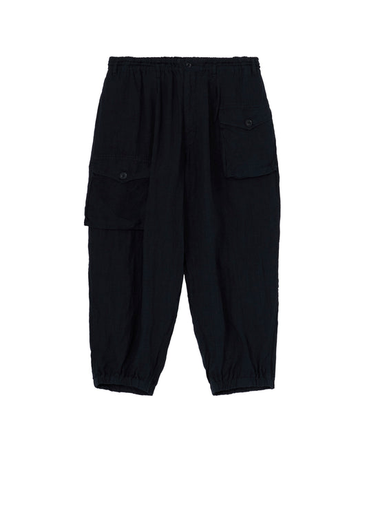 GARMENT-DYED LINEN SIDE TUCK POCKET PANTS