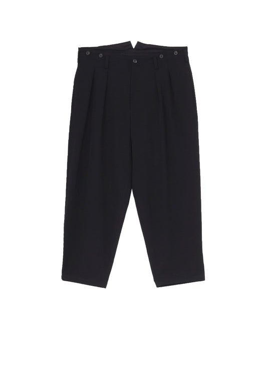 WOOL GABARDINE 2 TUCKS SUSPENDER PANTS