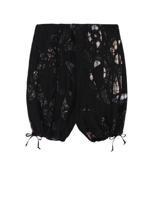 BLACK/LINING PRINTED SHORT PANTS