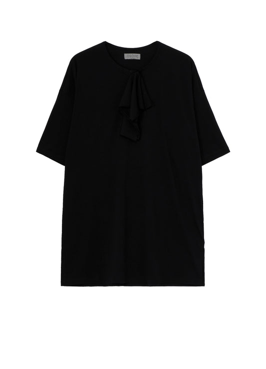 ALBINISTA CHIFFON DRAPE HENLEY NECK TEE