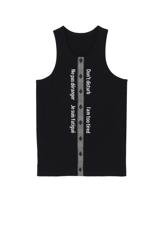 PLAIN STITCH FRONT BUTTON TANK TOP