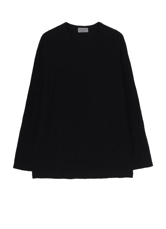 30/- TUCK JACQUARD ROUND NECK LONG SLV T